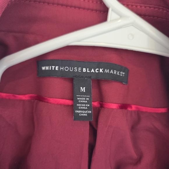 White House Black Market Burgundy Trench Coat - Picture 3 of 5